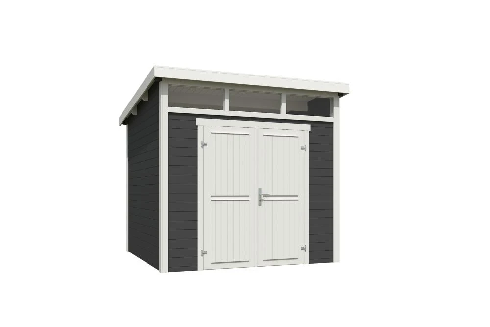 Outdoor Life Blokhut Kibo 3 Carbon Grey-Wit 250 x 250 cm - Afbeelding 2